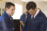 student at work